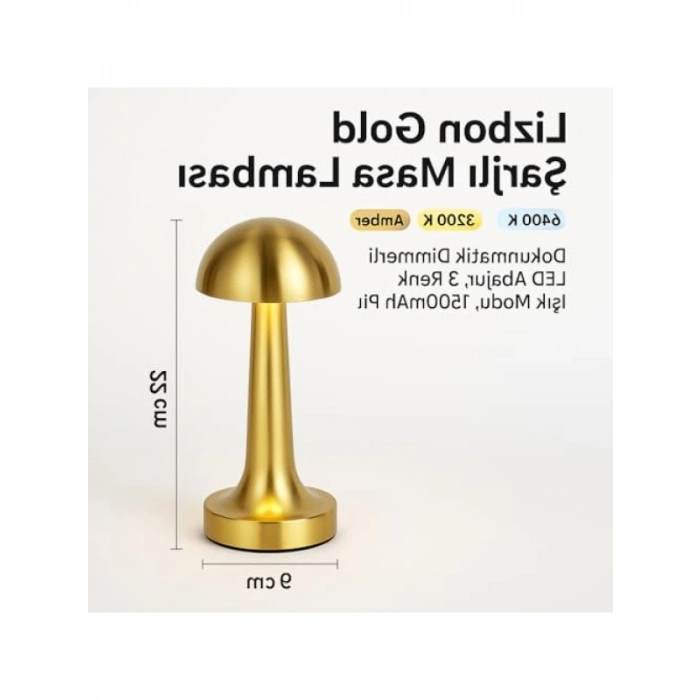 Dimmerli Şarjlı Masa Lambası, 3 Renk Modu