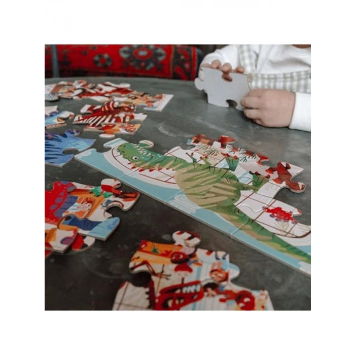 Dinozor Temalı 48 Parça Puzzle, Müzede Bir Gün Eğlencesi