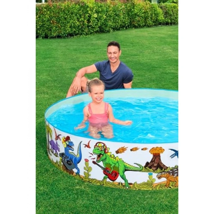 Dinozor Temalı Çocuk Havuzu - 183 cm x 38 cm
