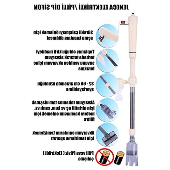 Dip Süpürgesi Pilli ve Adaptörlü Pratik Kullanım