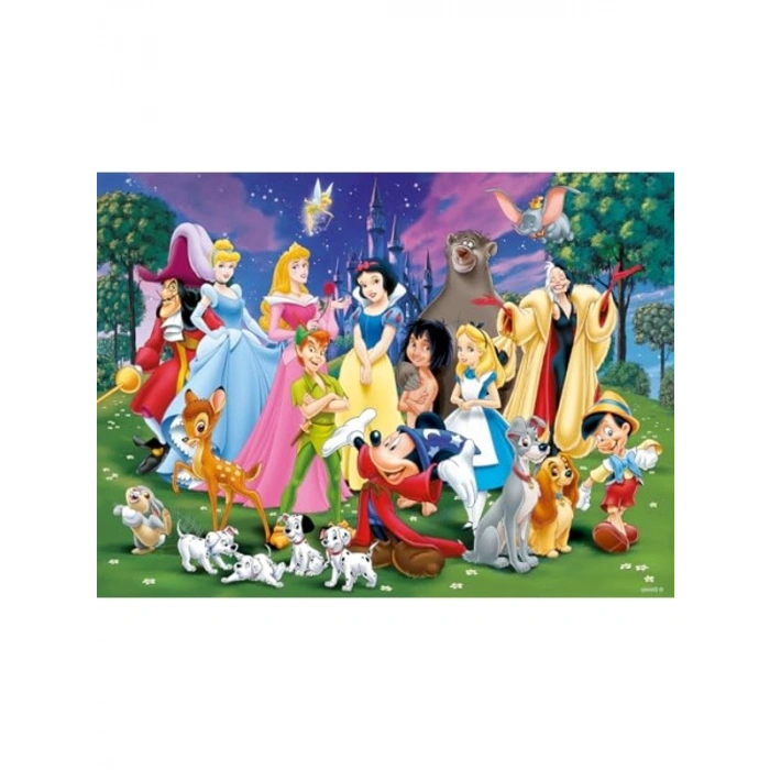Disney Karakterleri Temalı 200 Parça Puzzle, Eğlenceli Zihin Geliştirme