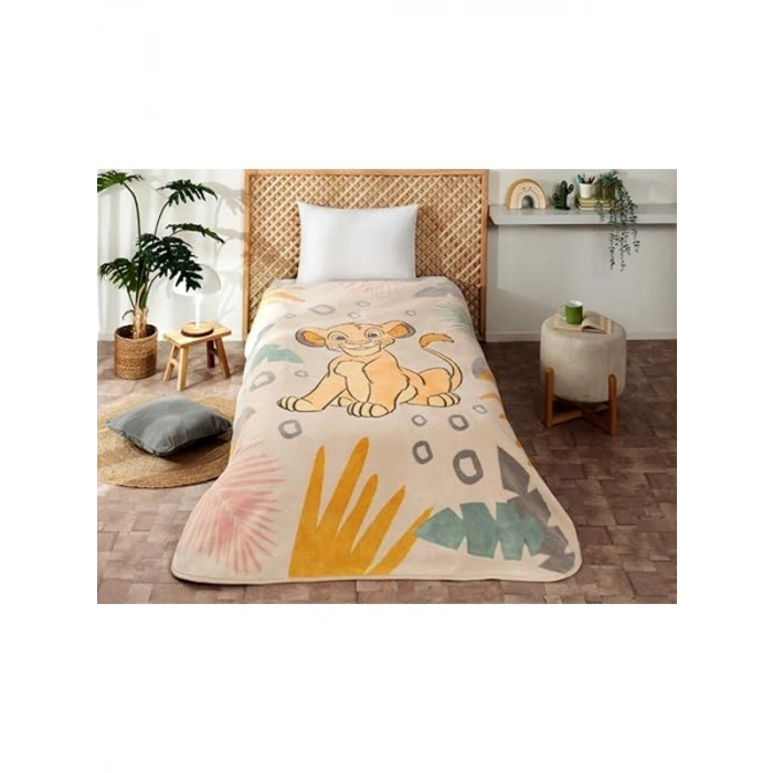 Disney Lion King Temalı Pamuk-Polyester Battaniye, Tek Kişilik
