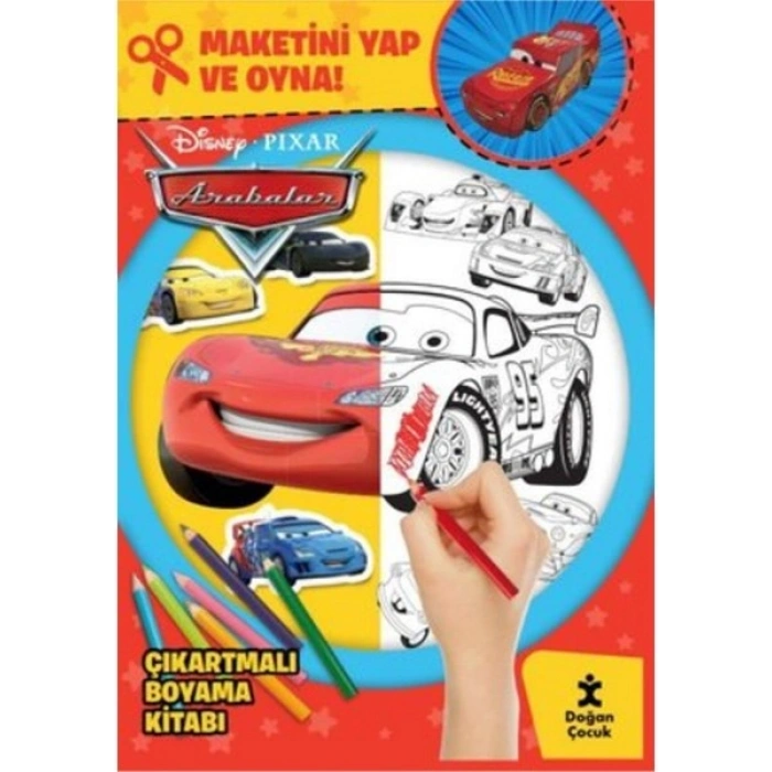 Disney Pixar Arabalar - Çıkartmalı Boyama Kitabı - Maketini Yap ve Oyna!