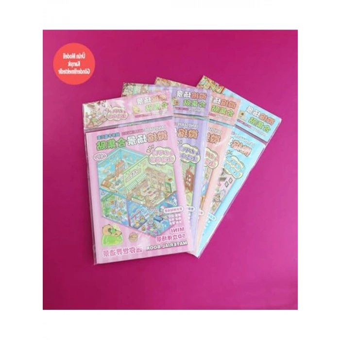 Dıy Kendin Yap Capybara 5D Sahne Sticker Seti – 8 Sayfa (4 Sahne + 4 Sticker)