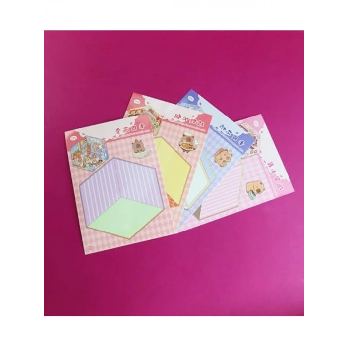 Dıy Kendin Yap Capybara 5D Sahne Sticker Seti – 8 Sayfa (4 Sahne + 4 Sticker)