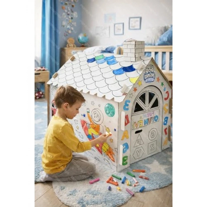 DIY Oyun Evi, Kolay Kurulum ve Boyama ile Çocukların Yaratıcılığını Geliştirir