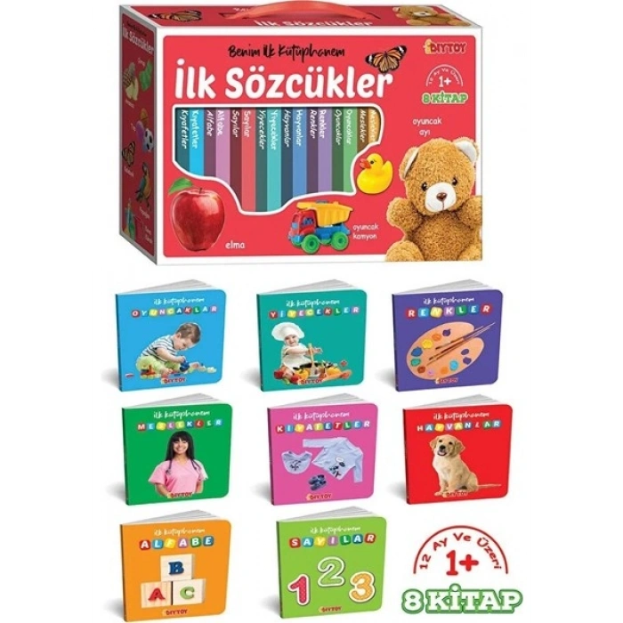 Diytoy İlk Kütüphanem- İlk Sözcükler 8li Mini Bebek Kitap Seti