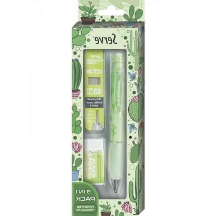 Doğa Desenli 3lü Kalem Seti - Elma Yeşili