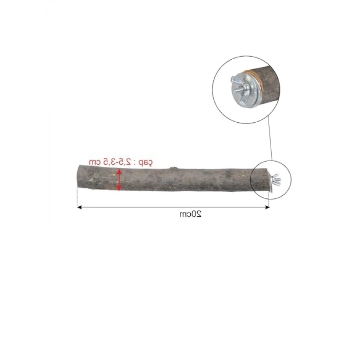 Doğal Ağaç Kuş Tüneği - 20 cm