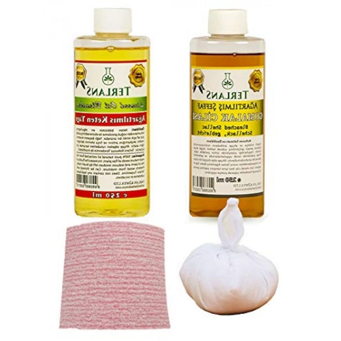 Doğal Ahşap Cila Seti - Şeffaf Gomalak ve Keten Yağı