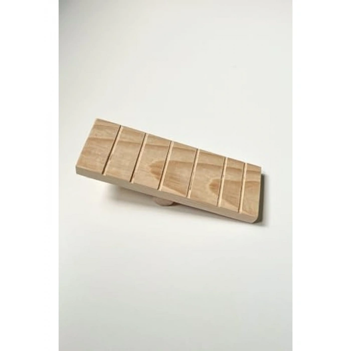 Doğal Ahşap Hamster Tahtıravalli Oyuncağı, 20x7 cm Boyutunda Eğlenceli