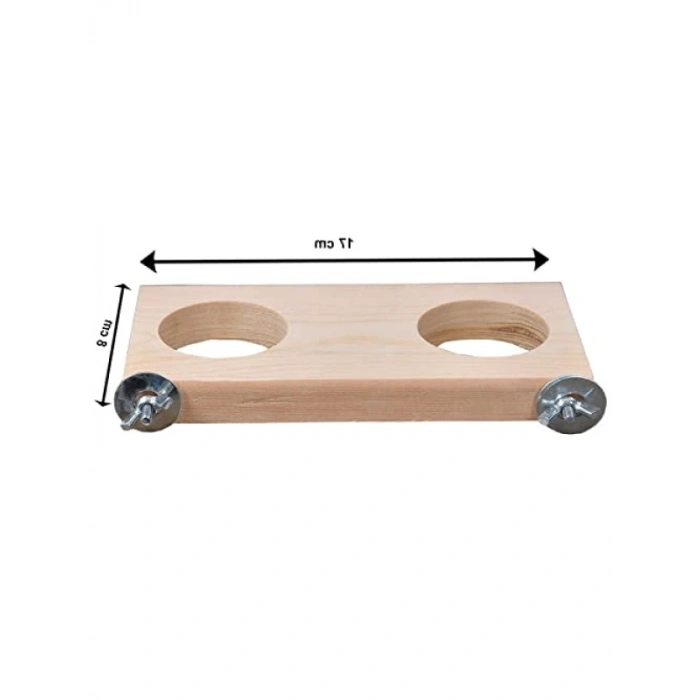 Doğal Ahşap Kuş Tünekli Yemlik