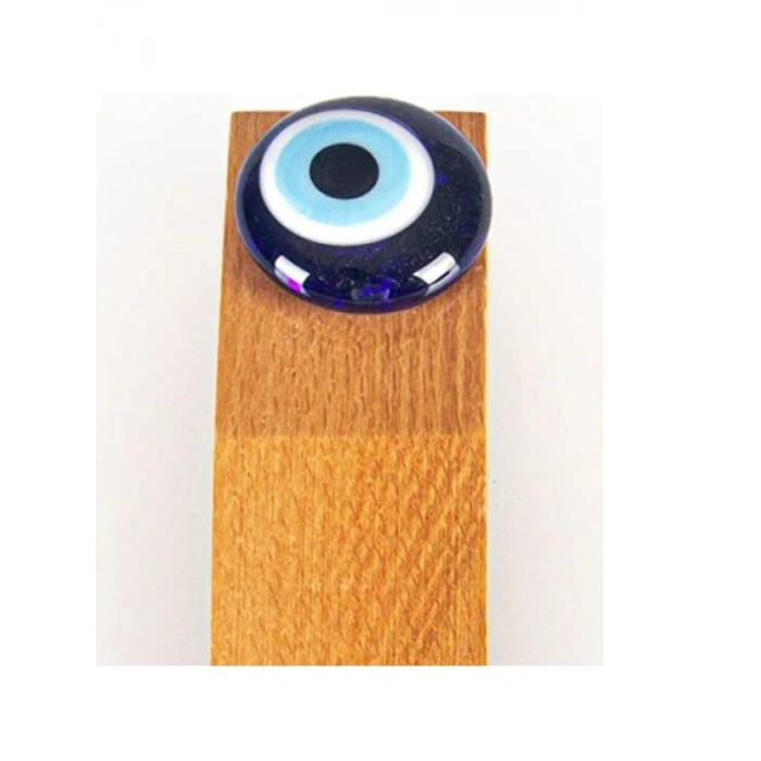 Doğal Ahşap Nazar Boncuklu Kapı Stoperi (3 Adet)