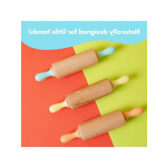 Doğal Ahşap Pastel Renkli Merdane