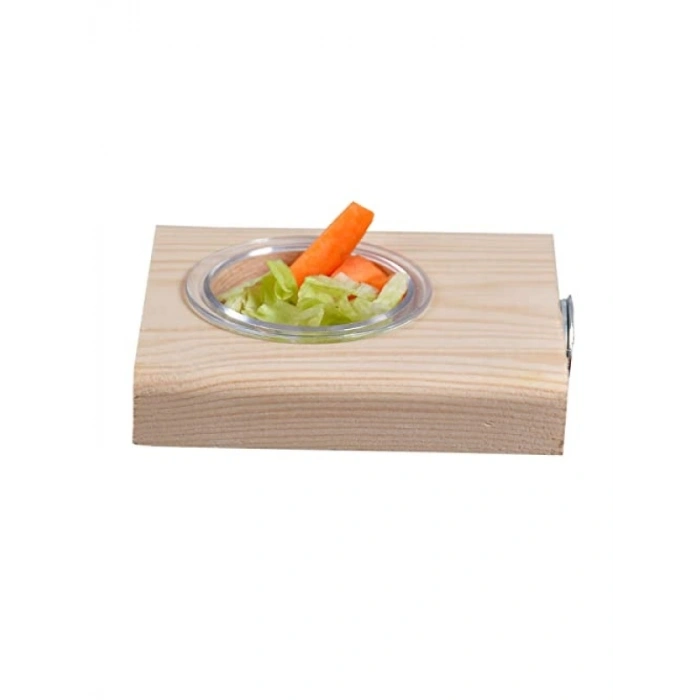 Doğal Ahşap Yemlikli Kuş Tüneği