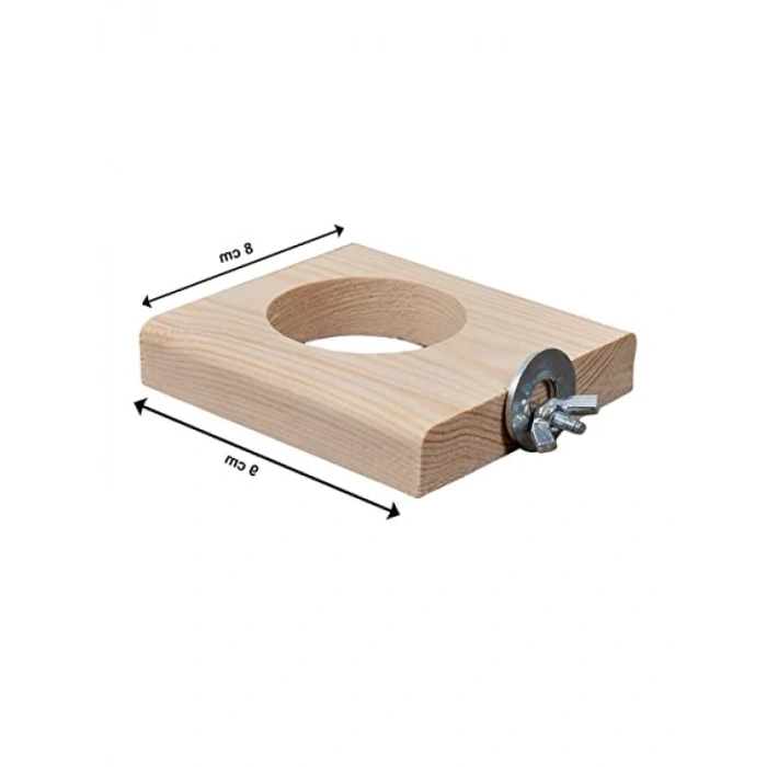 Doğal Ahşap Yemlikli Kuş Tüneği