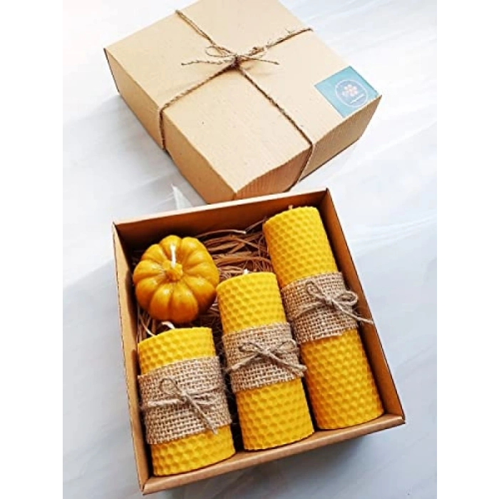 Doğal Balmumu Mum Seti - 4lü Hediye Kutusu