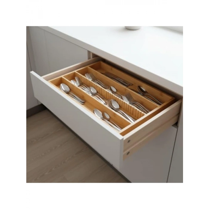 Doğal Bambu 4 Bölmeli Çekmece Düzenleyici