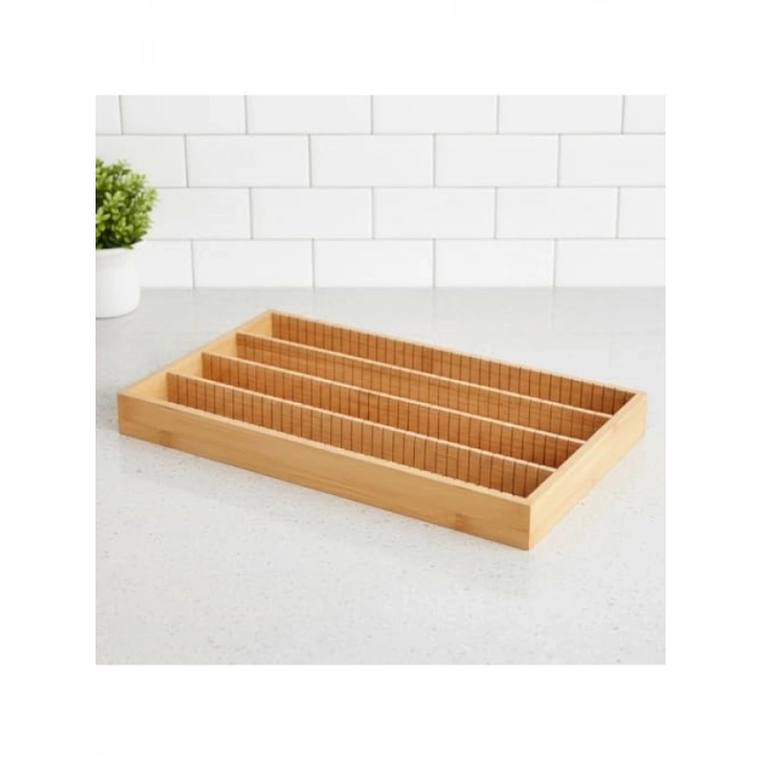 Doğal Bambu 4 Bölmeli Çekmece Düzenleyici