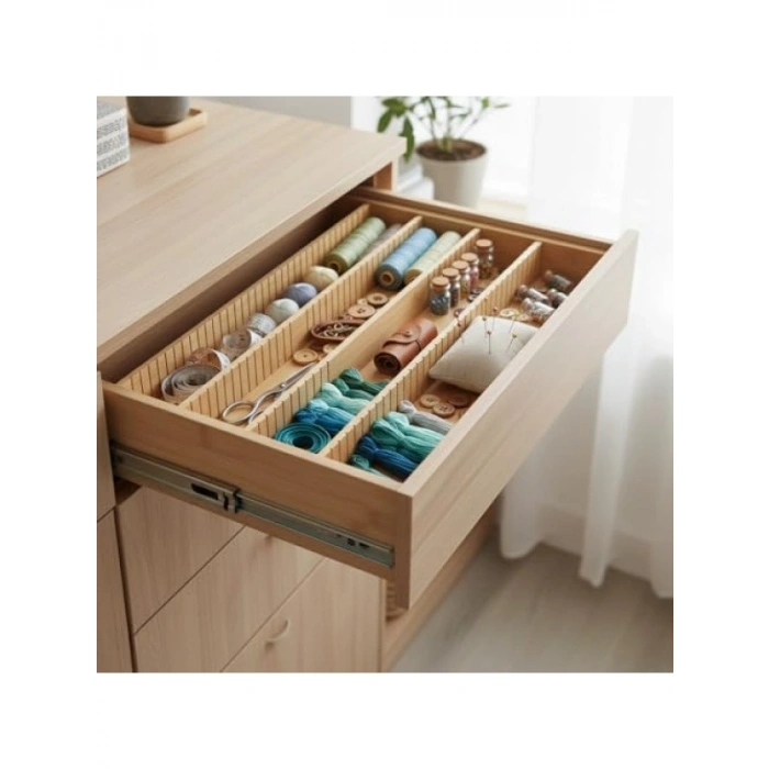 Doğal Bambu 4 Bölmeli Çekmece Düzenleyici