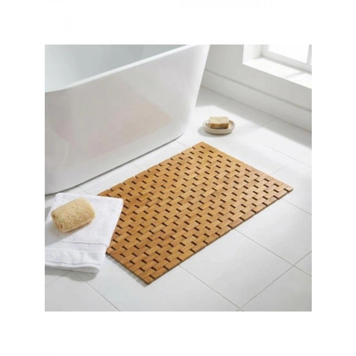 Doğal Bambu Banyo Paspası, Kaymaz Tabanlı ve Spa Tipi Kullanım İçin