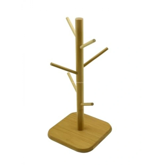 Doğal Bambu Kupa Bardak Askısı, 6lı Stand