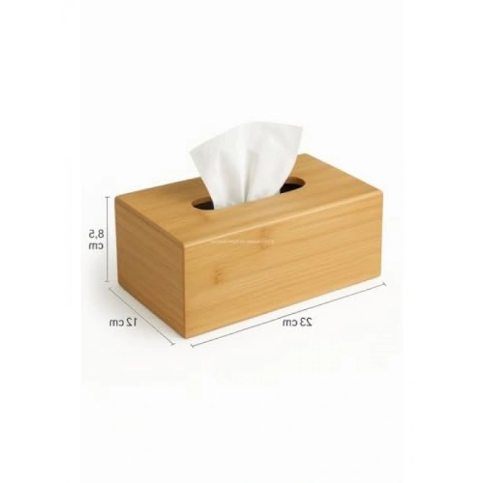 Doğal Bambu Peçetelik - Modern Tasarım, 23x12x8,5 cm