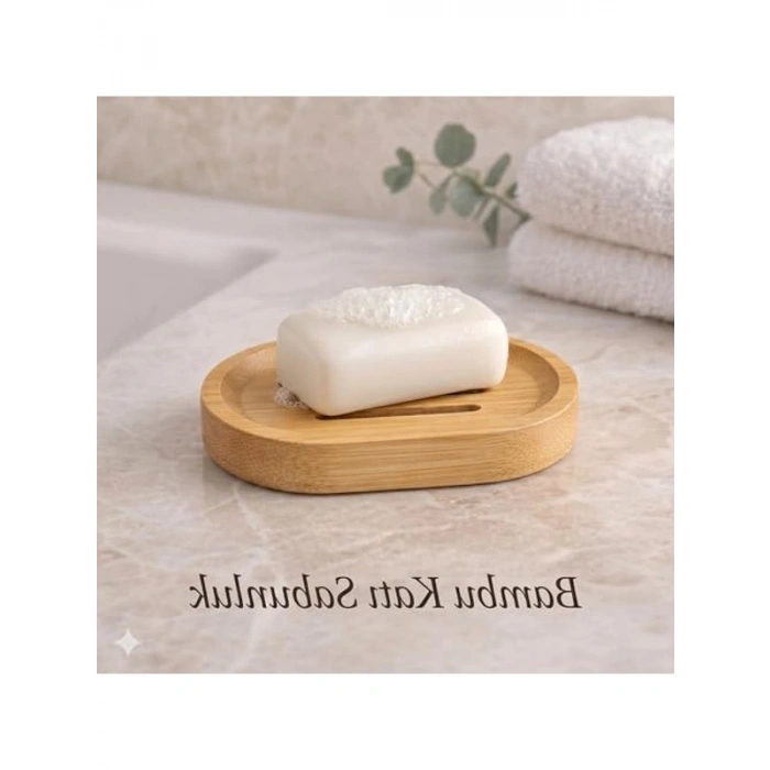 Doğal Bambu Sabunluk, Su Süzgeçli Tasarım ile Minimalist Aksesuar