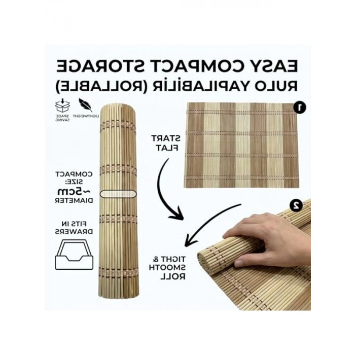 Doğal Bambu Servis Matı, Kaymaz Altlık ve Isı Koruma Özelliği ile