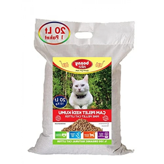 Doğal Çam Peleti Kedi Kumu, 10 Kg, 20 Lt