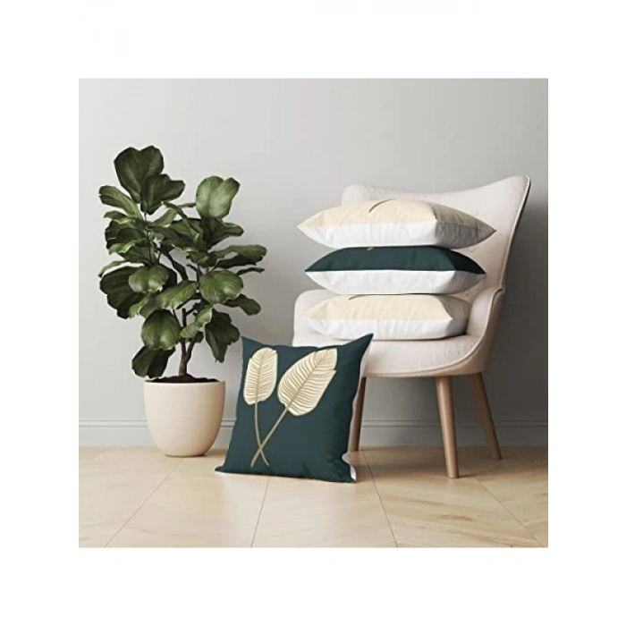 Doğal Desenli 4lü Kırlent Kılıf Seti