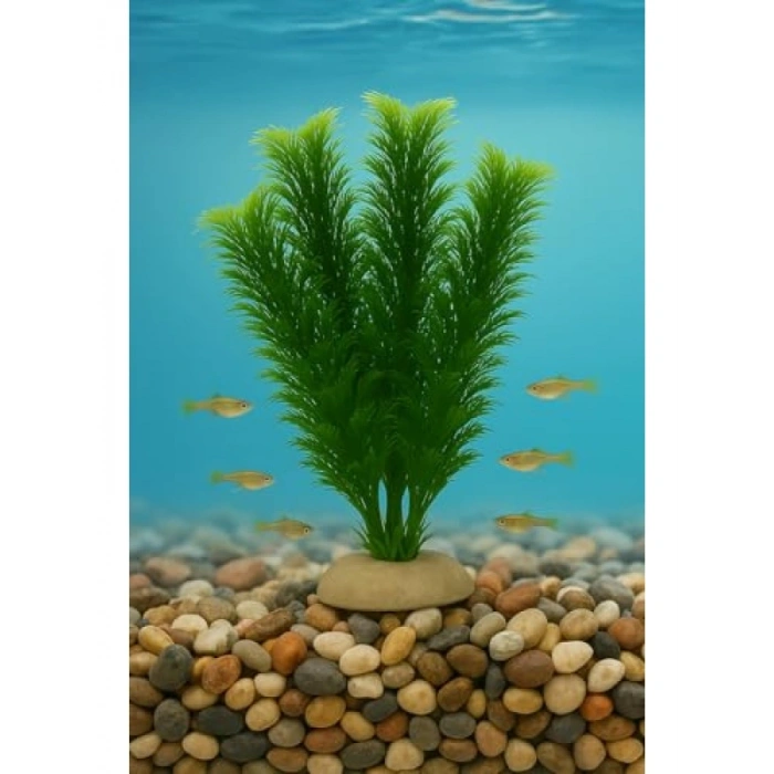 Doğal Görünümlü Yapay Akvaryum Bitkisi - Yeşil
