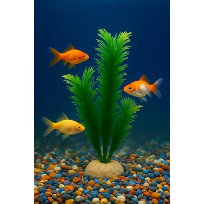 Doğal Görünümlü Yapay Akvaryum Bitkisi - Yeşil