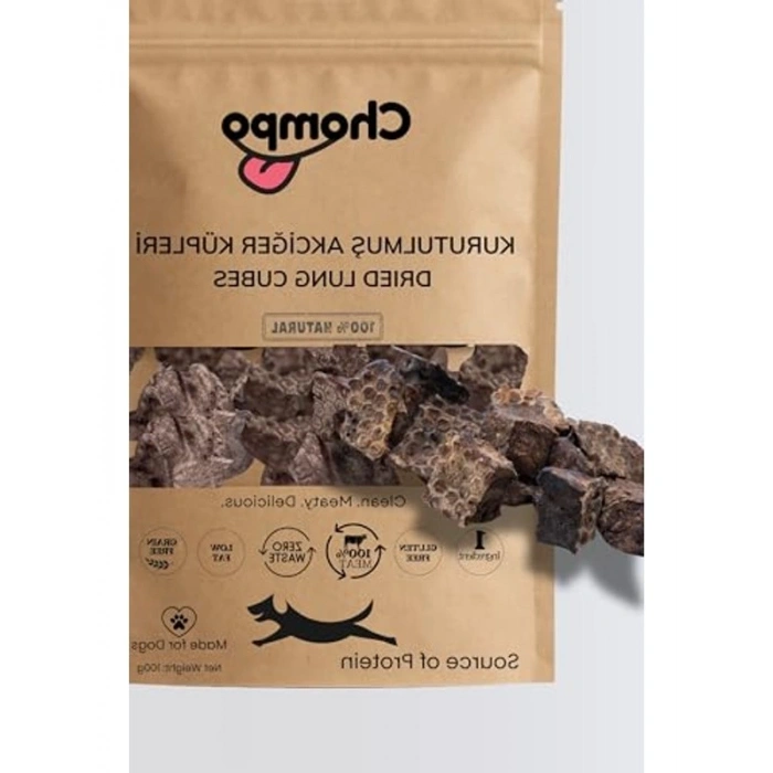 Doğal İçerikli Dana Akciğer Küpleri, 100 Gr Ödül Maması