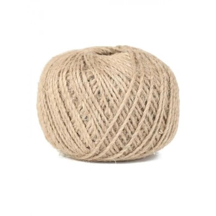 Doğal Jüt İpi - Hasır İpi, 1 mm Kalınlığında, 100 Metre