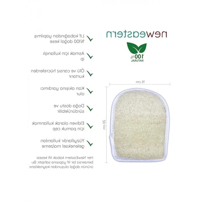 Doğal Kabak Lifi Eldivenli Kese - 1 Adet