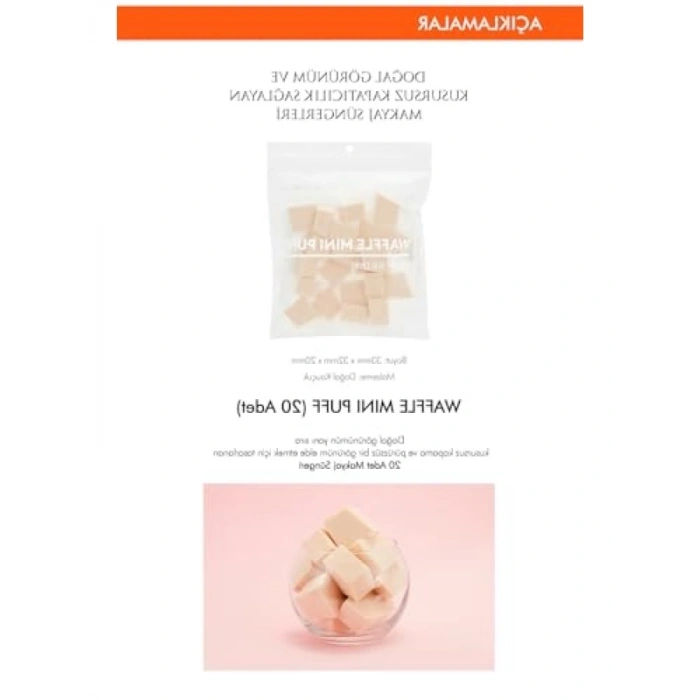 Doğal Kapatıcılığa Sahip Mini Makyaj Süngeri Seti (20 Adet)