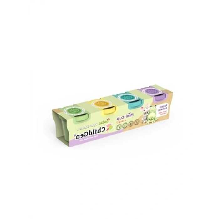 Doğal Oyun Hamuru Seti, 4x65gr Mini-Cup Pastel Renklerde
