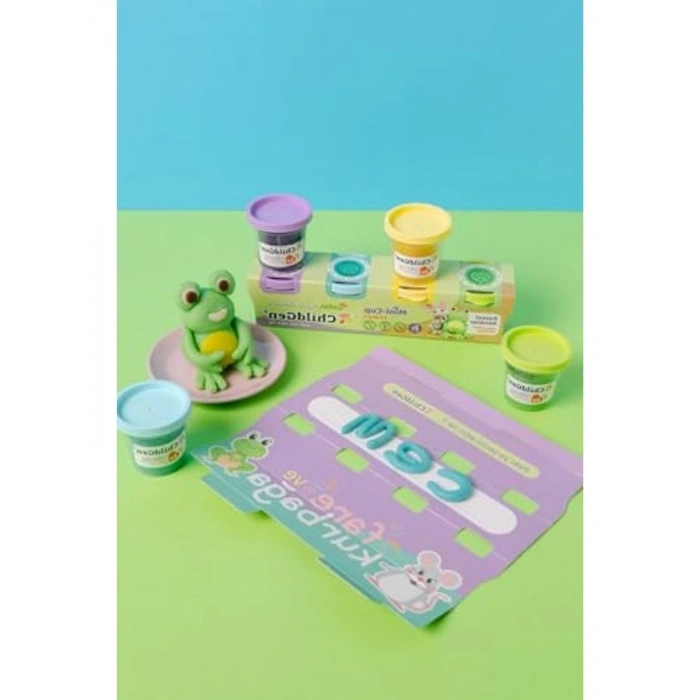 Doğal Oyun Hamuru Seti, 4x65gr Mini-Cup Pastel Renklerde
