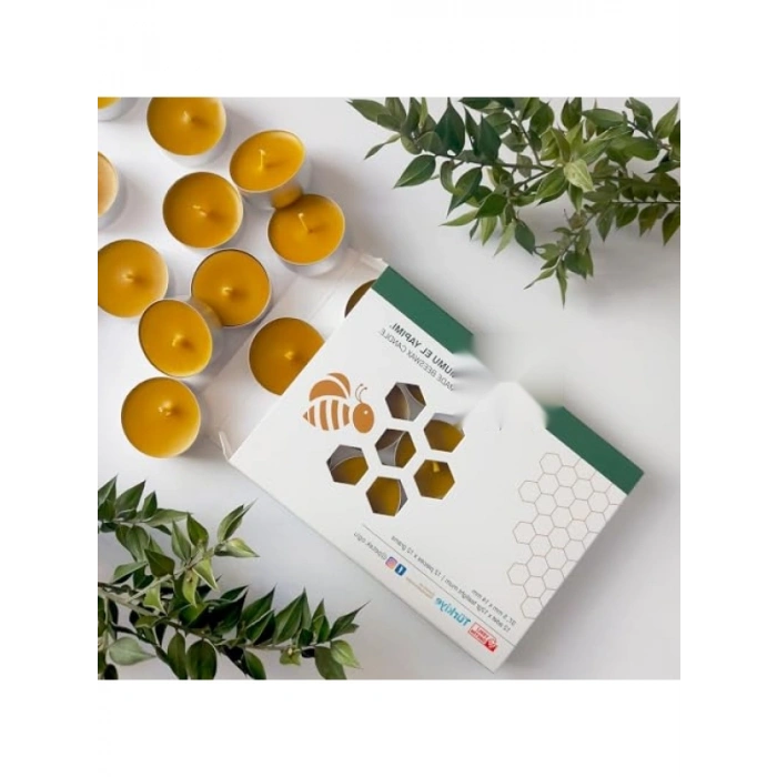 Doğal Petek Balmumu Tealight Mum Seti (12 Adet)