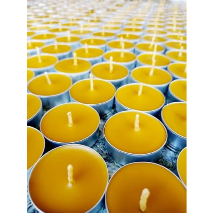 Doğal Petek Balmumu Tealight Mum Seti (12 Adet)