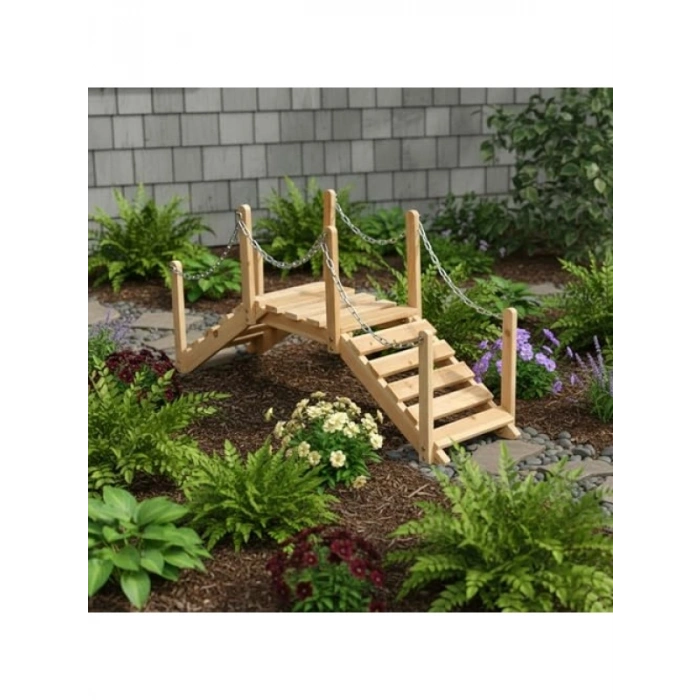 Doğal Sedir Ahşap Bahçe Köprüsü, 3 Ft.