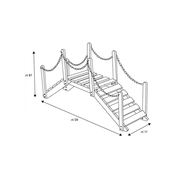 Doğal Sedir Ahşap Bahçe Köprüsü, 3 Ft.
