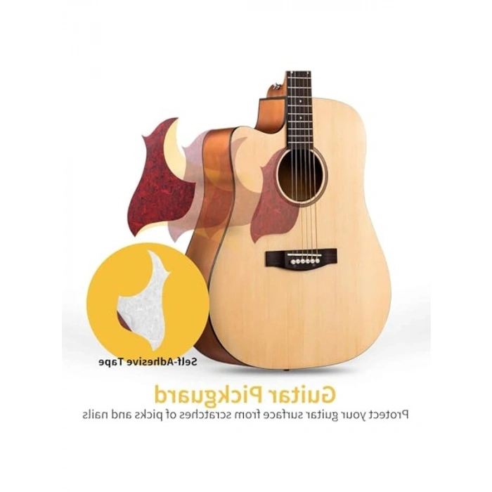 Doğal tonlu dreadnought akustik gitar paketi, kaliteli ses deneyimi