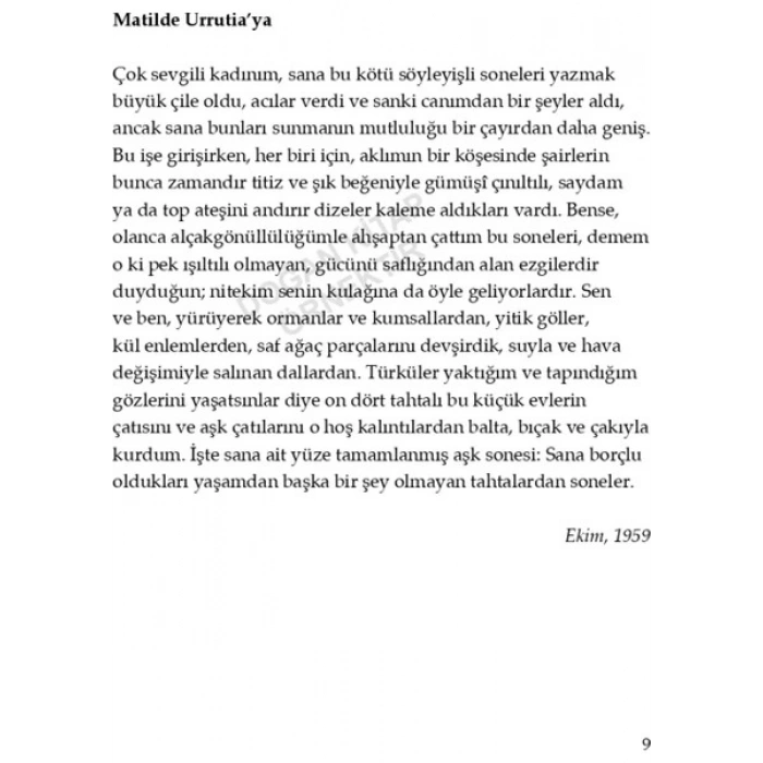 Doğan Kitap Pablo Neruda Yüz Aşk Sonesi Ciltsiz 120 Sayfa Doğan Yayınları Edebiyat Kitabı