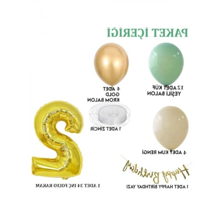 Doğum Günü Kutlamaları için 2 Yaş Temalı Balon Seti