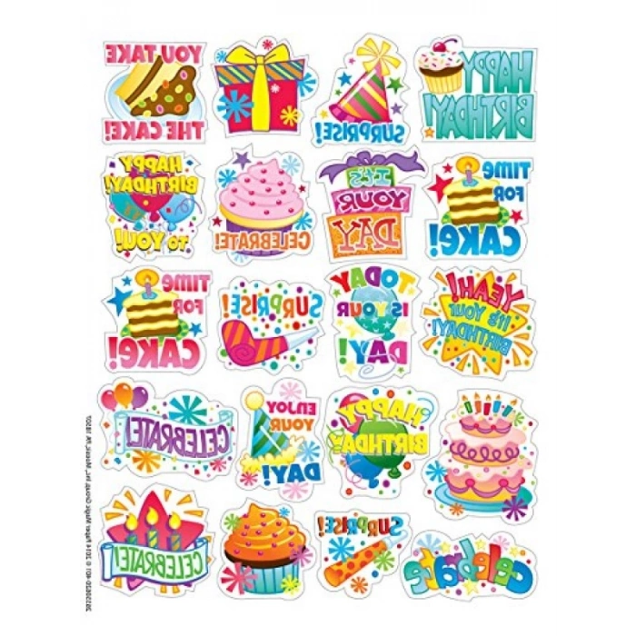 Doğum Günü Temalı Çıkartmalar - 120 Adet