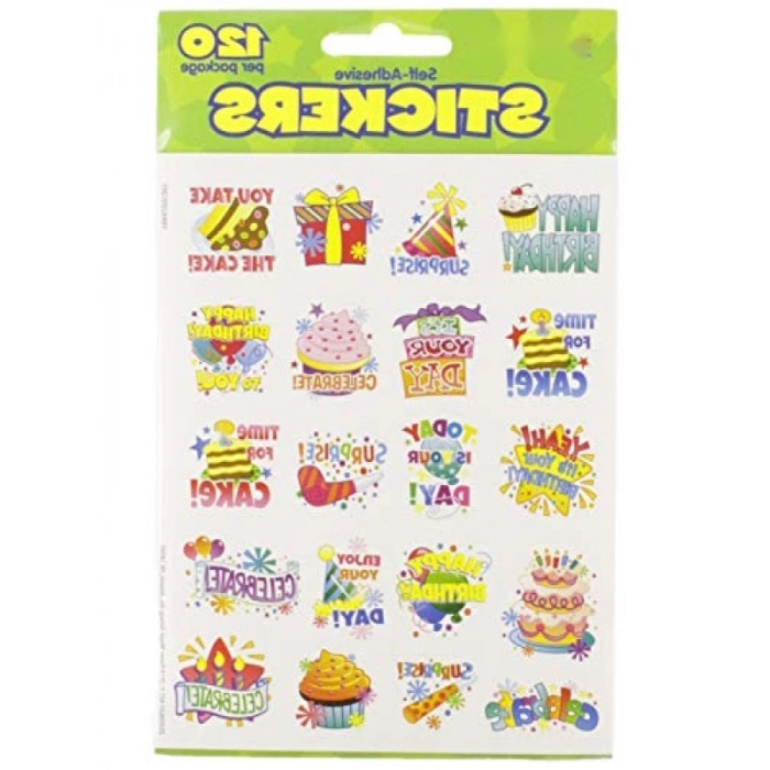 Doğum Günü Temalı Çıkartmalar - 120 Adet