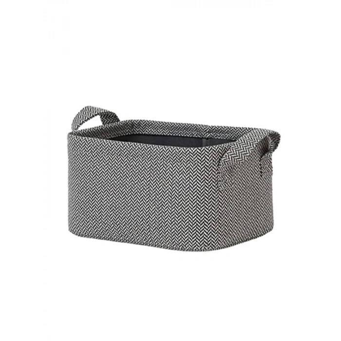 Dokulu Kumaş Sepet, Antrasit, 24 x 17 x 12 cm