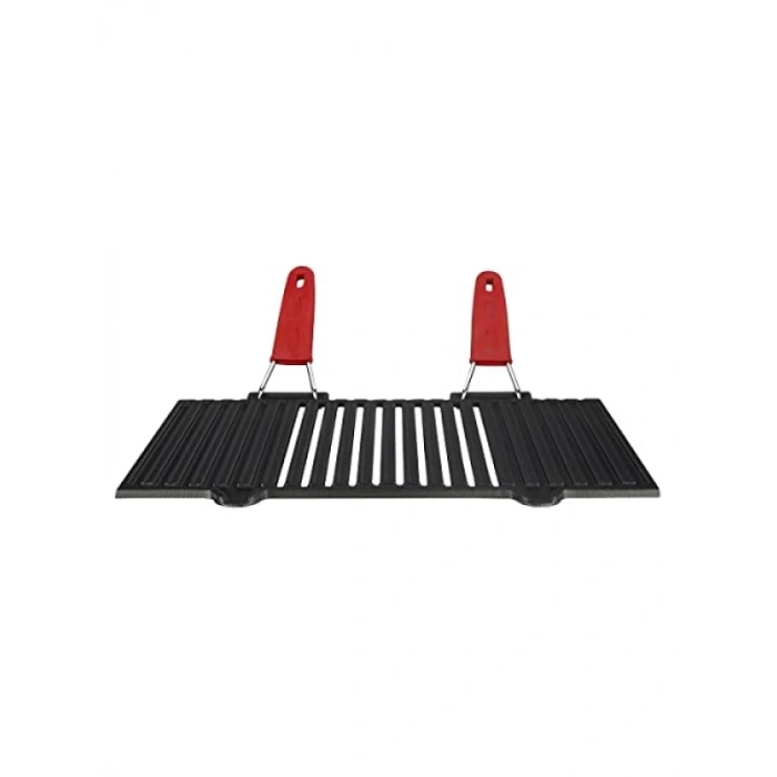 Döküm Mangal Izgarası, Çift Silikon Kulplu, 40 x 25 cm